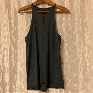 Lululemon Find Your Zen Tank Top Shirt Charcoal Gray High Neck Pima Cotton